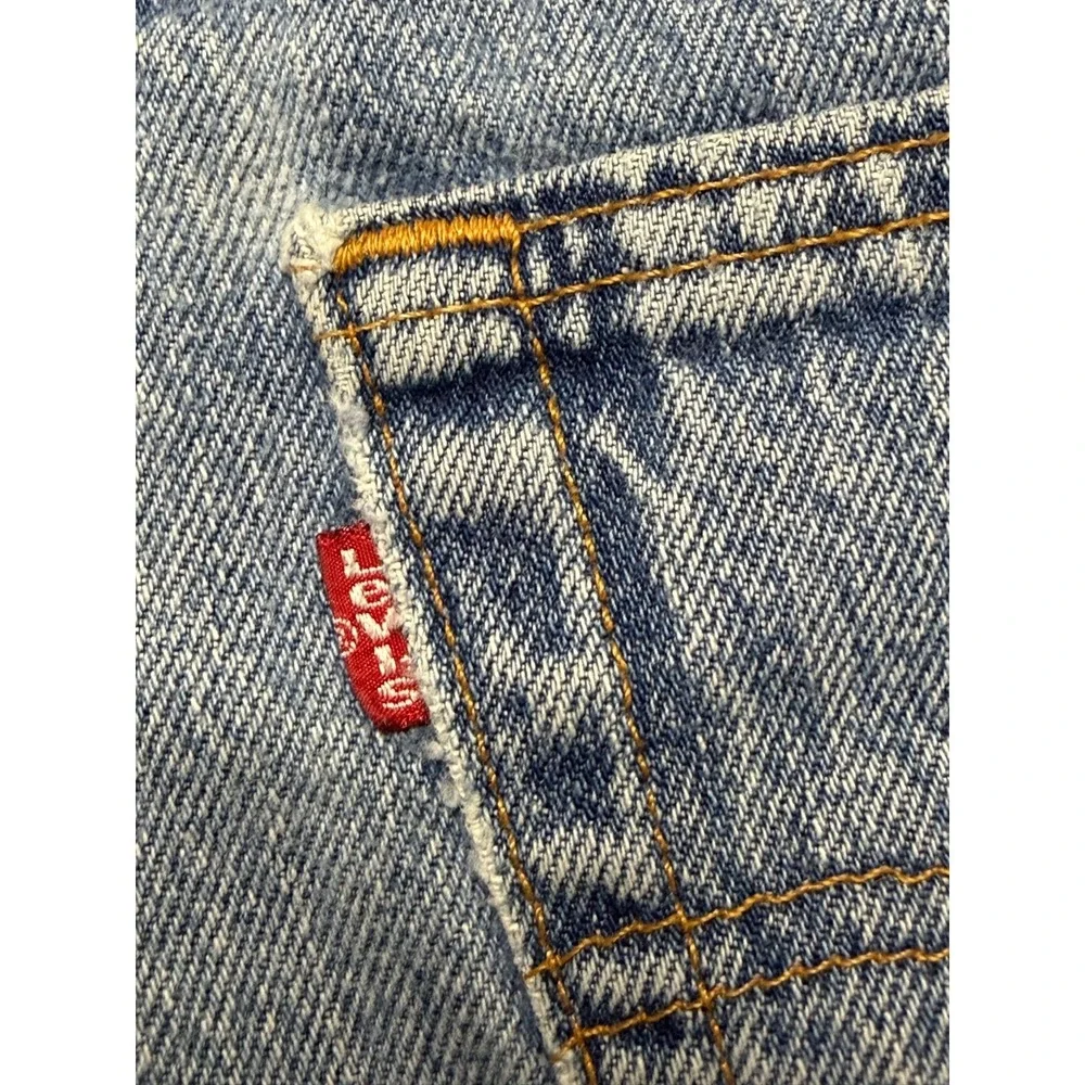 Vintage Levi's 501 Jeans Actual 32x29 Blue Denim Light Wash Distressed USA 90s